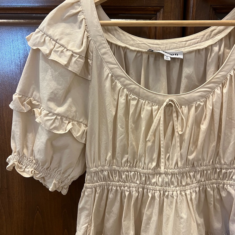 En Saison Cream Ruffle Dress